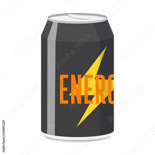 Drink in can vector illustration. Energy and fizzy drink isolated on white background. Beverage, food concept