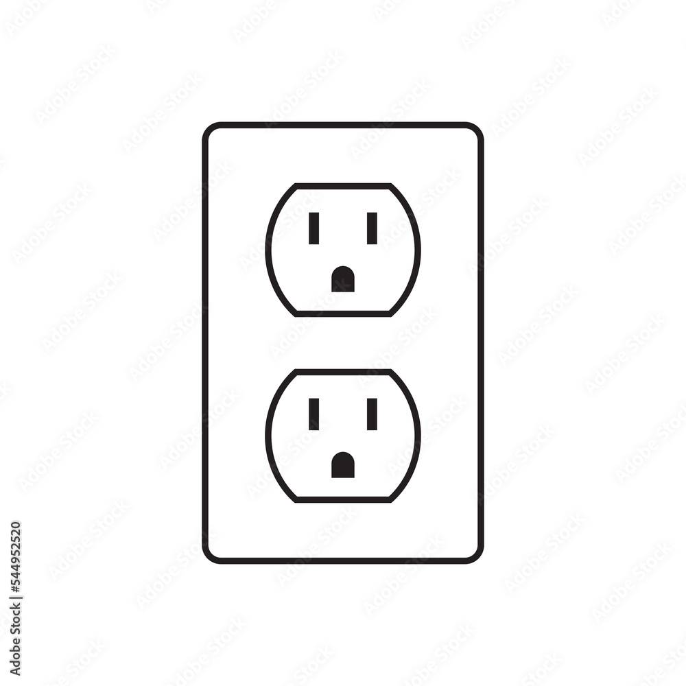 power socket symbol vector sign power socket symbol vector sign
