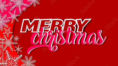 Merry Christmas Banner Flocos de Neve