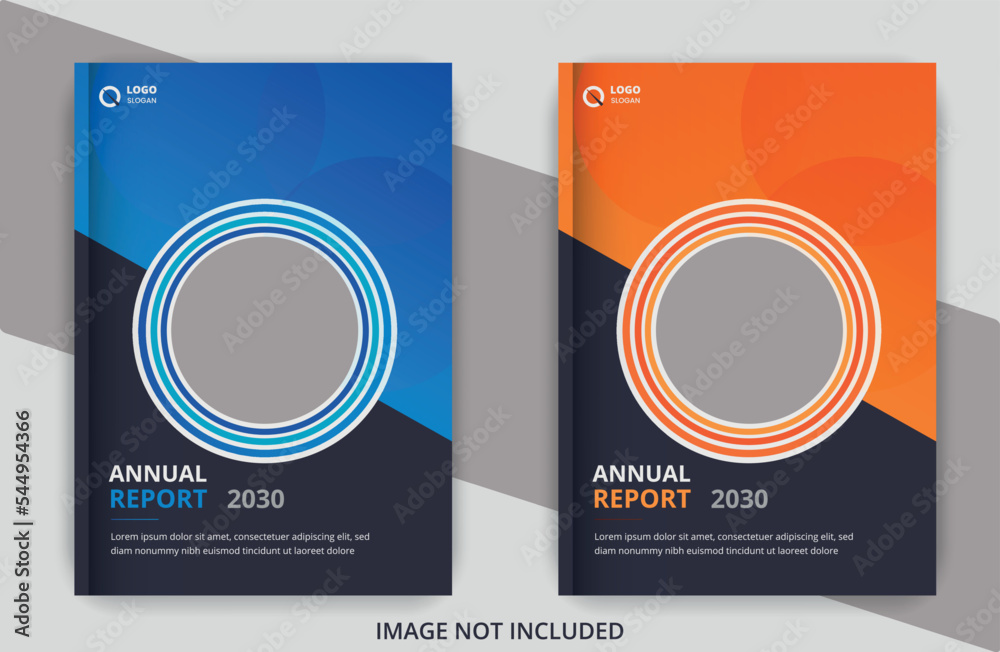 Modern multicolored annual report cover page design templates Stock ...