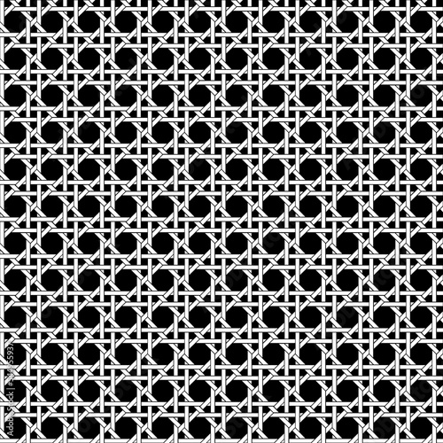 seamless white black vector caning weave pattern