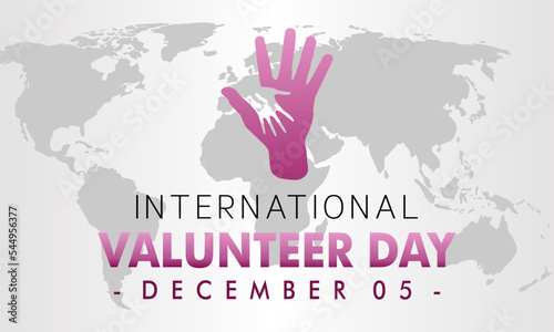 Vector illustration on the theme of International Volunteer day for Economic and social Development on December 5th.