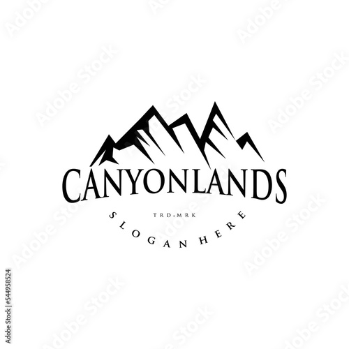 Canyon Mountain Logo Natural outdoor Vector Stock