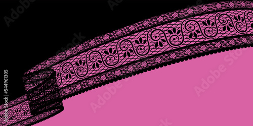 Black lace on a pink background - Sexy valentines fine lingerie