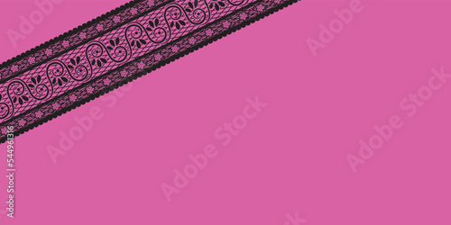 Black lace on a pink background - Sexy valentines fine lingerie