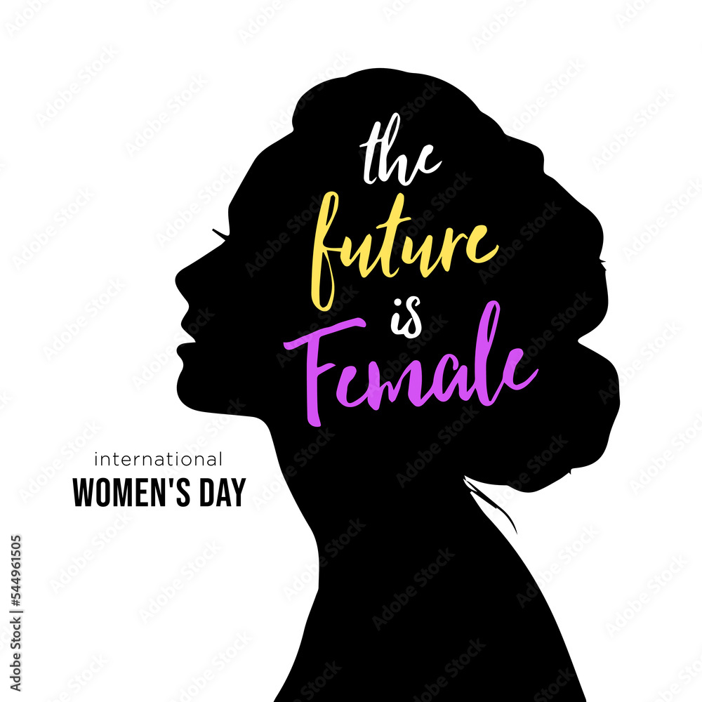 The future is female, International women's day, vector illustrations, social media banners, greeting cards, posters, brochures, and billboards, women's rights awareness, break the bias.