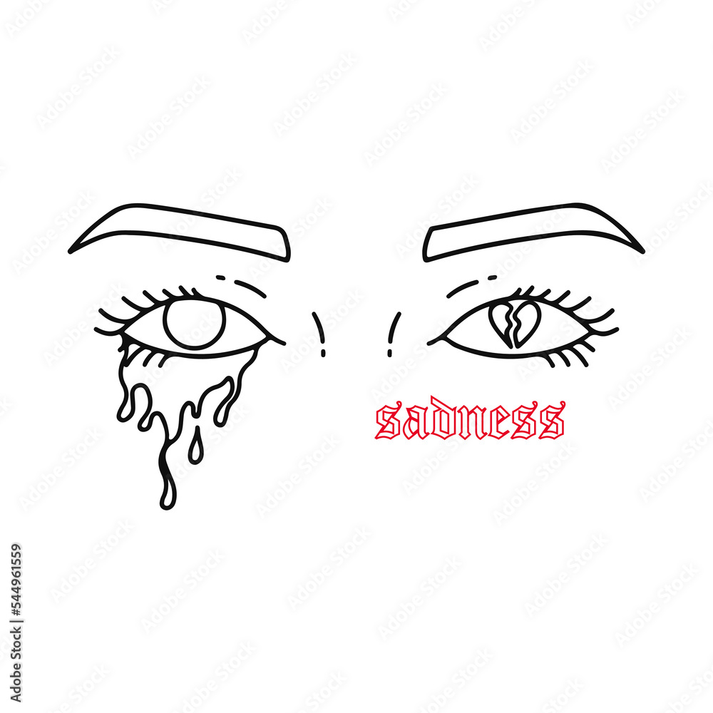 vector illustration of crying woman's eyes vector illustration of crying woman's eyes