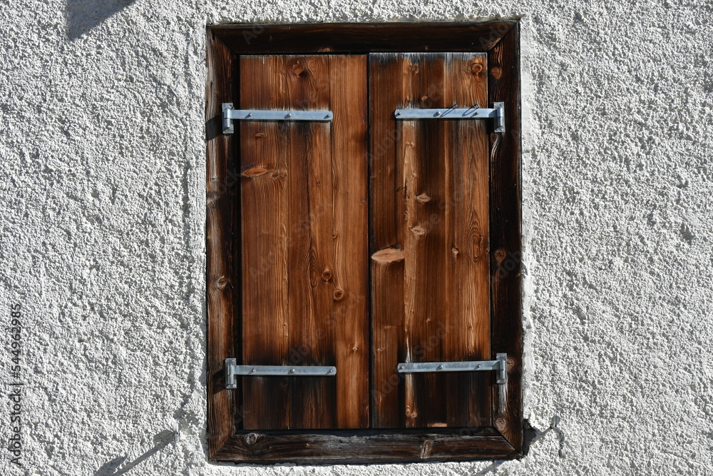 Old Wooden Cottage Window in the Alps