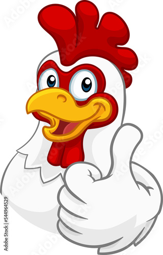 Fotografiet Chicken Cartoon Rooster Cockerel Character