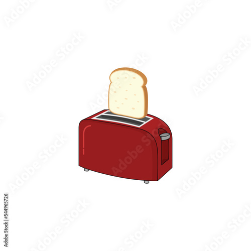 Toaster and bread vector art and graphics