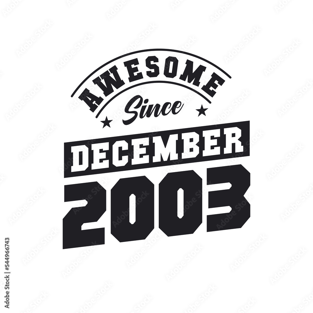 Awesome Since December 2003. Born in December 2003 Retro Vintage Birthday