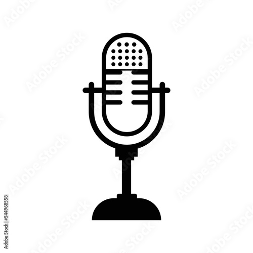 Microphone audio sound speaker icon | Black Vector illustration |
