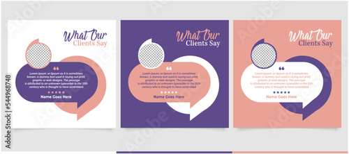 Creative Testimonial, What our Clients Say, Quote , Review, Feedback, Infographic Template, Label, Editable Vector Illustration 