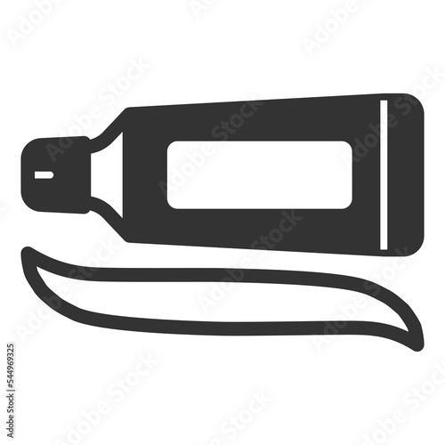 Tube of toothpaste - icon, illustration on white background, glyph style