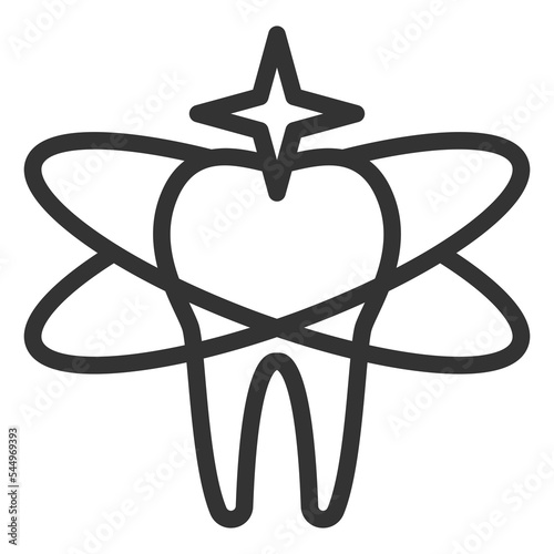 Healthy tooth - icon, illustration on white background, outline style