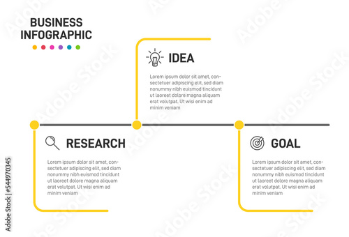 Vertical infographic design with icons and 3 options or steps. Thin line. Infographics business concept. Can be used for info graphics, flow charts, presentations, mobile web sites, printed materials.