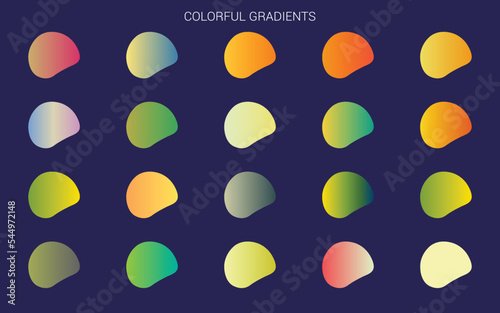 Mega set of vibrant colorful gradients color background