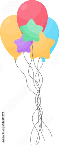 alloons bunch in cartoon style vector illustration isolated on white photo