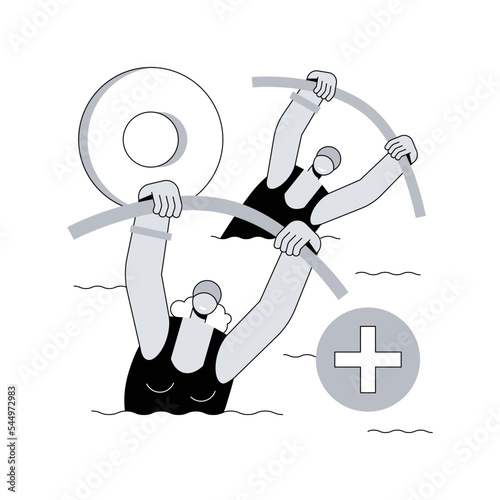 Elder fitness abstract concept vector illustration. Exercise program for seniors, aqua fitness, active lifestyle, health support, fitness program for old people, healthcare abstract metaphor.