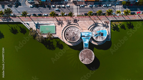 Açude Velho Hídrico Campina Grande Paraíba Nordeste Brasil Abastecimento Água Paisagem Urbano Prédios Lagoa Lago Verde Sesi Aéreo Drone photo