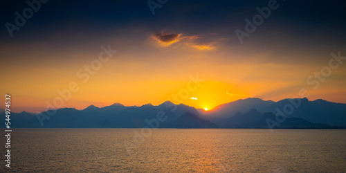 Sea. Antalya coast sunset