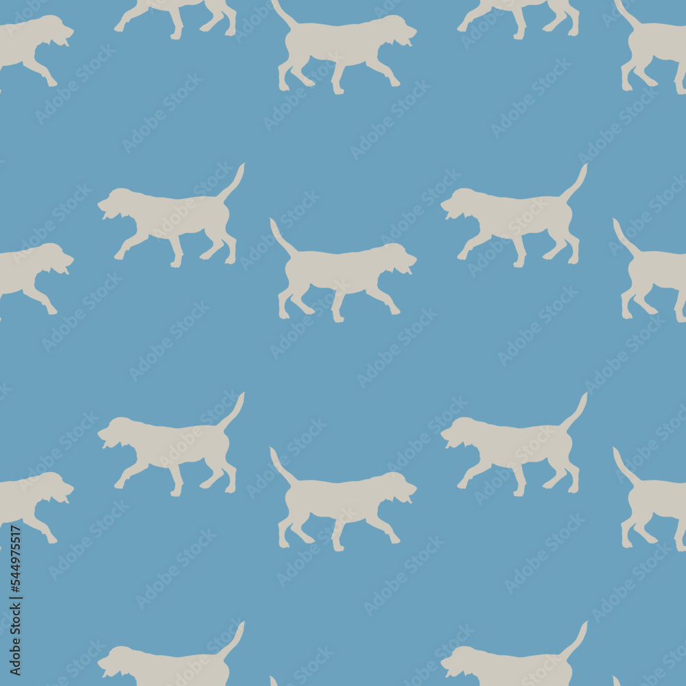 Walking english beagle puppy. Seamless pattern. Dog silhouette. Endless  texture. Design for wallpaper, wrapping paper, fabric, decor, surface  design. Stock Vector | Adobe Stock