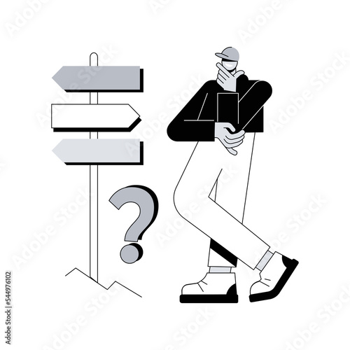 Decision making abstract concept vector illustration. Problem solving skill, leadership, decision-making framework, tree analysis, rational approach, business management abstract metaphor.