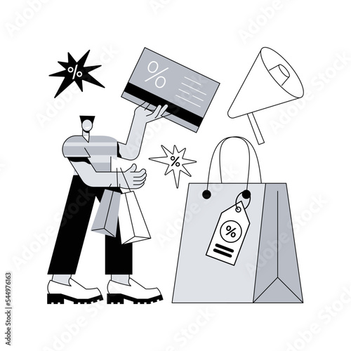 Sales promotion abstract concept vector illustration. Marketing mix, business growth, product promotion, creative retail strategy, boost sales, successful advertising campaign abstract metaphor.