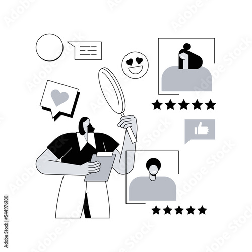 Satisfaction and loyalty abstract concept vector illustration. Customer loyalty management, satisfaction analysis, marketing tool, client feedback tracking, personalized service abstract metaphor.