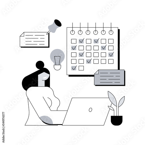 Regular blog posts abstract concept vector illustration. Content marketing service, digital agency website, UI element, navigation menu, blog post production, regular posting abstract metaphor.