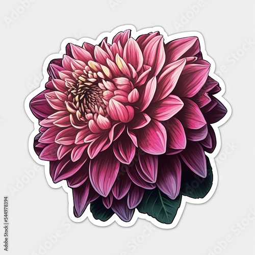 Beautiful Dahlia - Cute Print Out Sticker photo