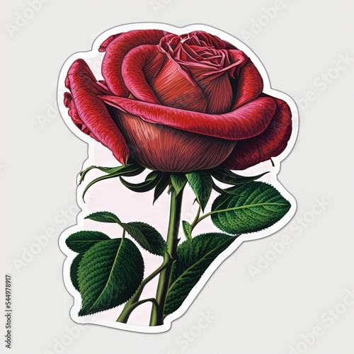 Beautiful Rose - Cute Print Out Sticker photo