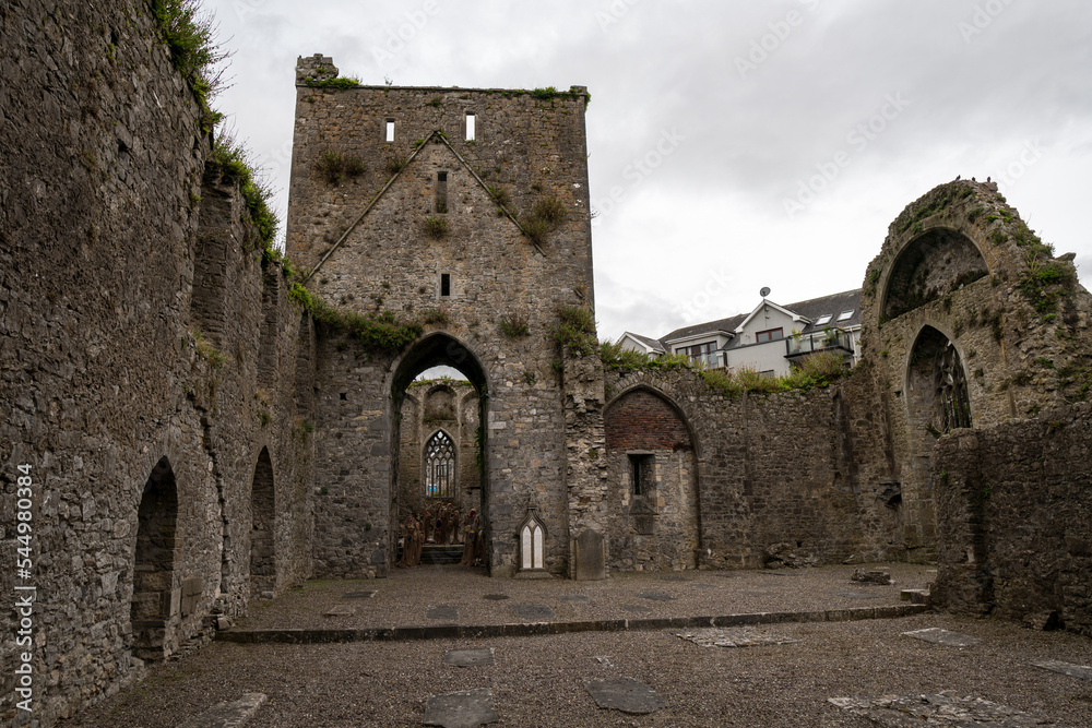 Castle Rock of Cashel in Ireland, Cloudy