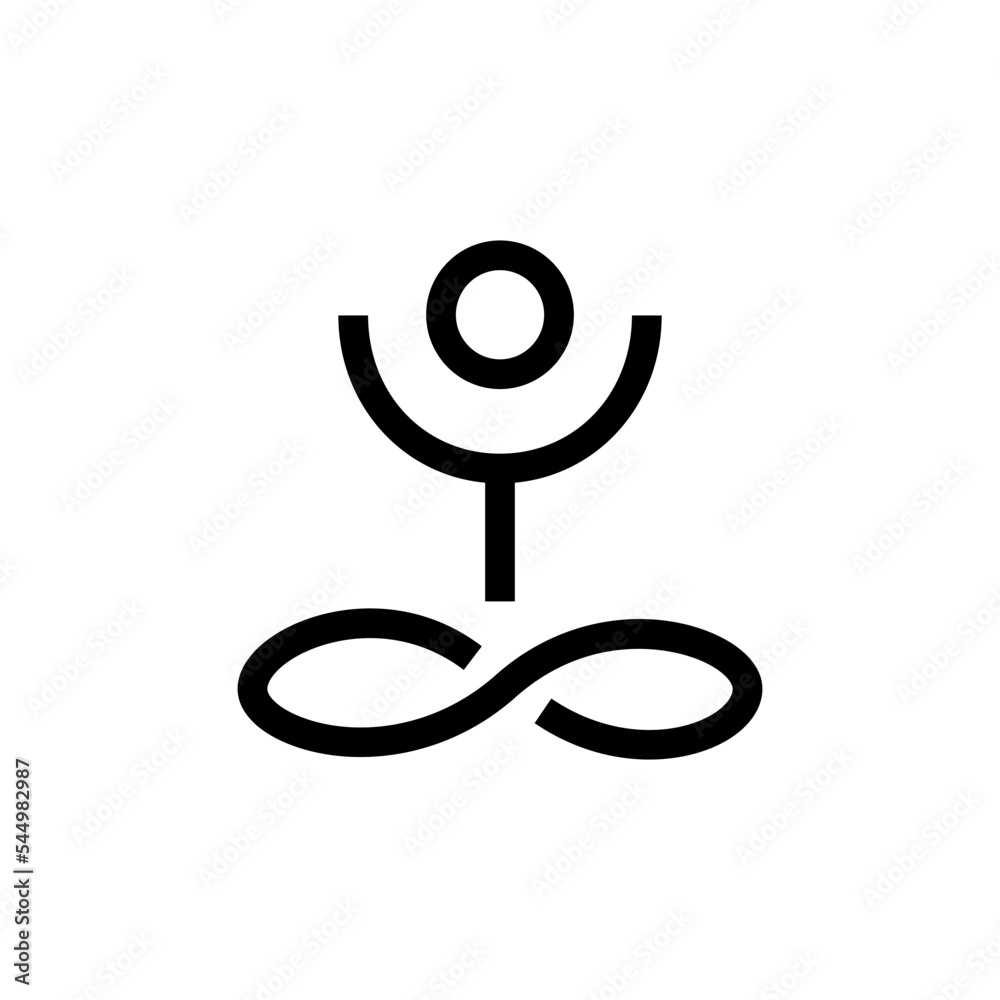 Yoga and meditation Icon vector set. Black and White Relax symbol. Lotus position. Yoga and meditation Icon vector set. Black and White Relax symbol. Lotus position.