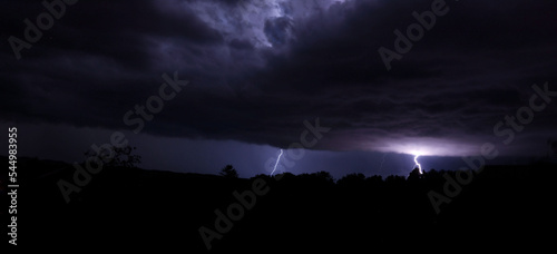 orage de nuit et coup de foudre