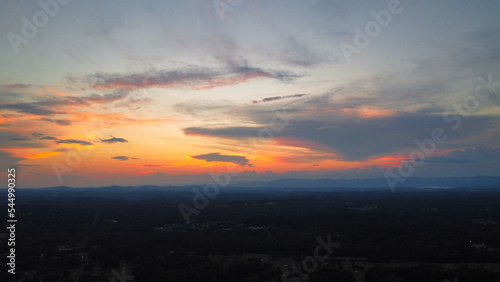 sunset over blue ridge mountains