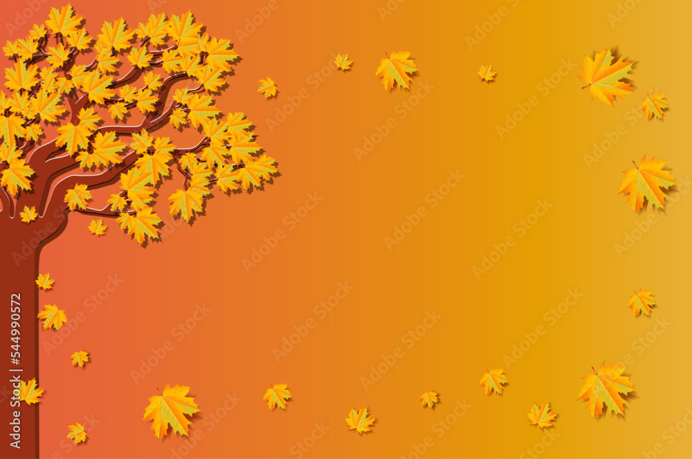 Autumn sale. Banners with autumn leaves. Backgrounds with autumn foliage. An advertising poster, a social media post, a discount card or a flyer design template. Vector illustration.