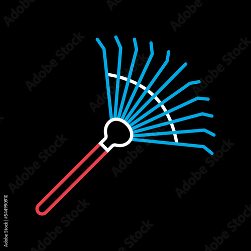 Rake for loosening ground and collecting leaves