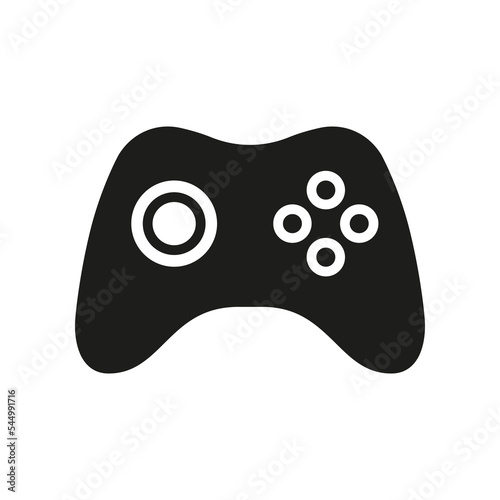 Joypad, Game Controller for Videogame Glyph Pictogram. Joystick for Game Console, Computer, PS Silhouette Icon. Computer Gamepad, Play Equipment Symbol. Isolated Vector Illustration