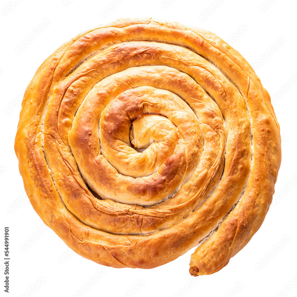 PNG. Turkish puff pastry roll Börek