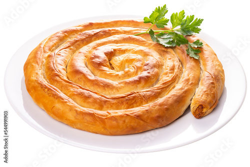 PNG. Turkish puff pastry roll Börek photo