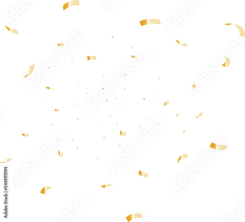congratulatory background with gold confetti on white background. Vector illustration
