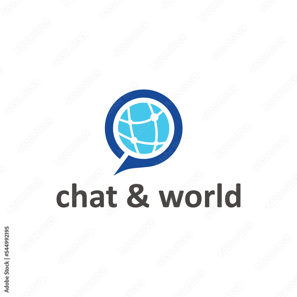 Chat and Globe logo design Chat and Globe logo design