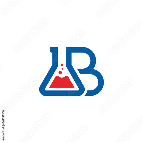 Letter B and lab glass logo design