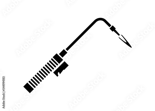 Welding torch. Simple illustration in black and white.