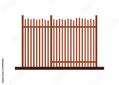 Wooden cage. Simple flat illustration.