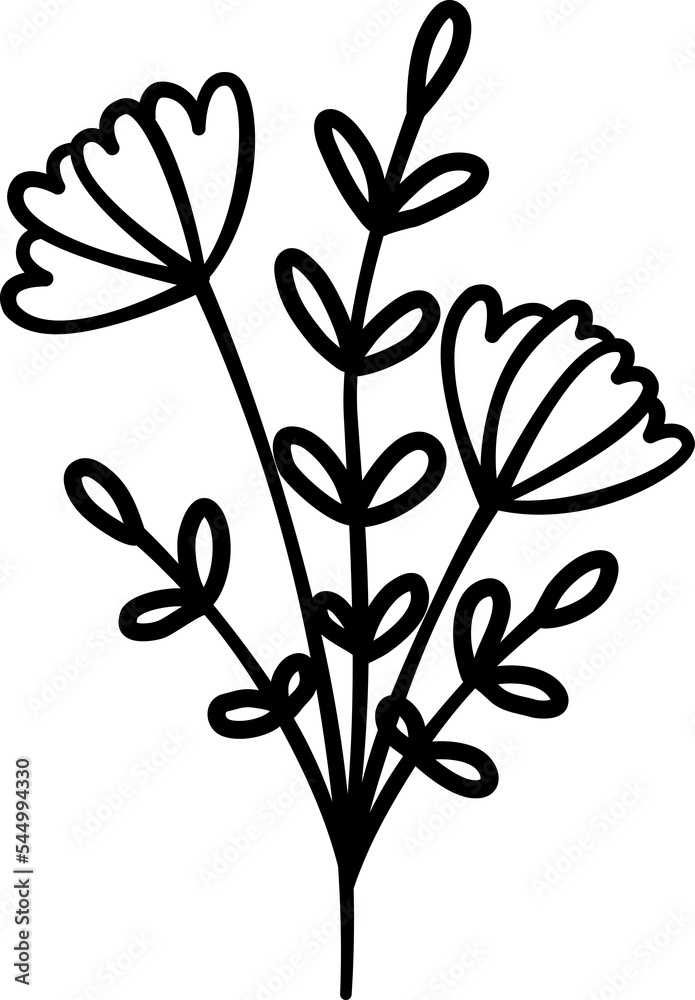 Hand drawn flower line art illustration Hand drawn flower line art illustration