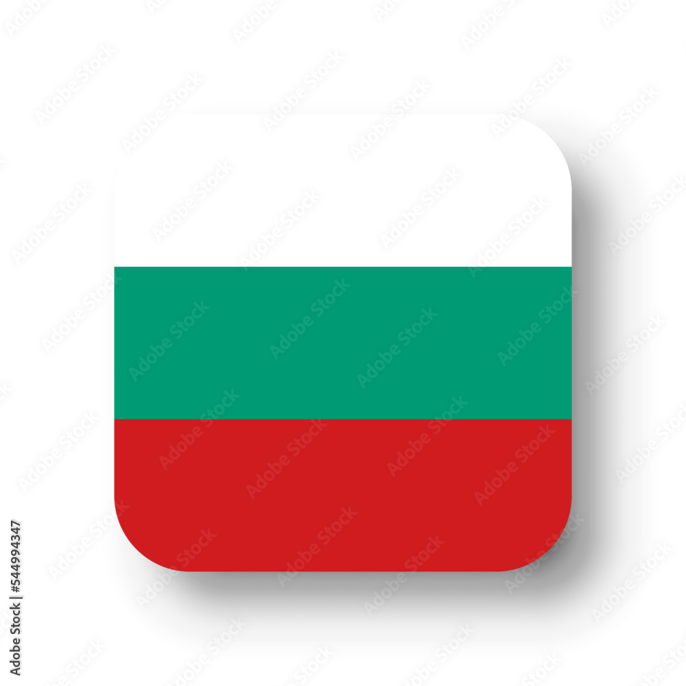 Bulgaria flag - flat vector square with rounded corners and dropped shadow. Bulgaria flag - flat vector square with rounded corners and dropped shadow.