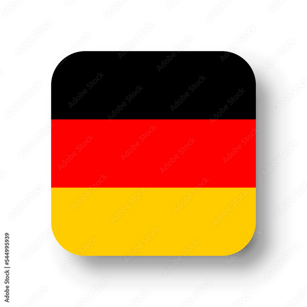 Germany flag - flat vector square with rounded corners and dropped shadow. Germany flag - flat vector square with rounded corners and dropped shadow.