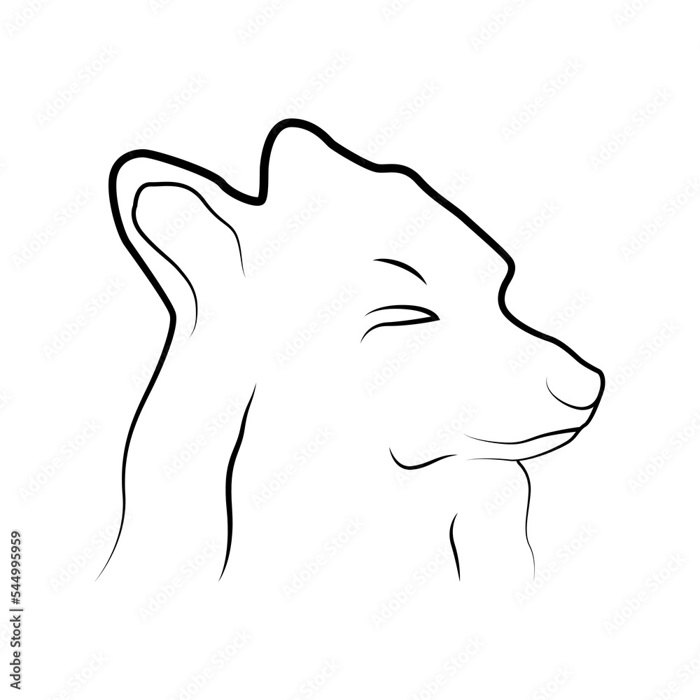 Fox vector icon. Fox logo in flat style. Fox drawn with lines. Trendy fox logo.
